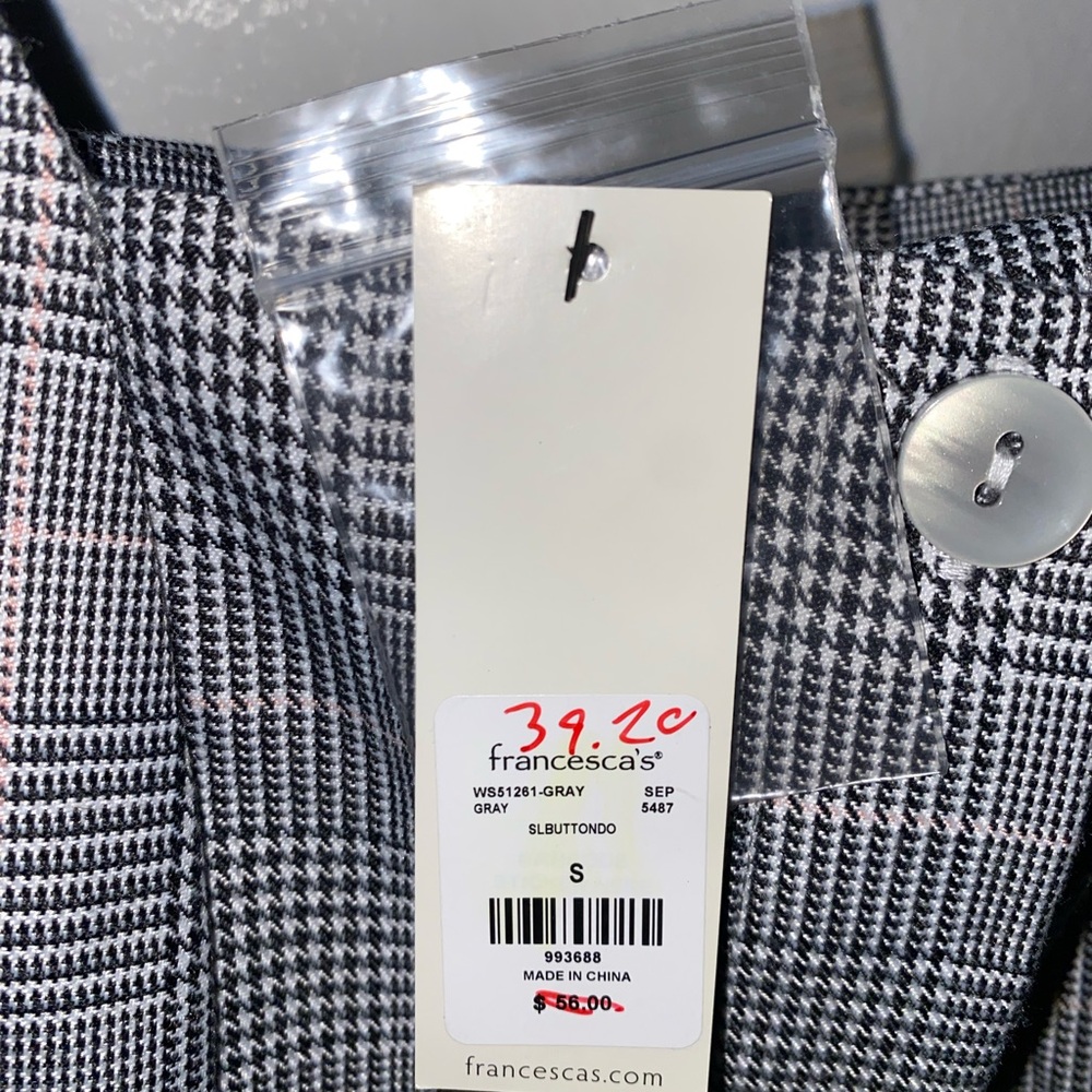 Francesca's Collections Gray and Black Houndstooth Dress